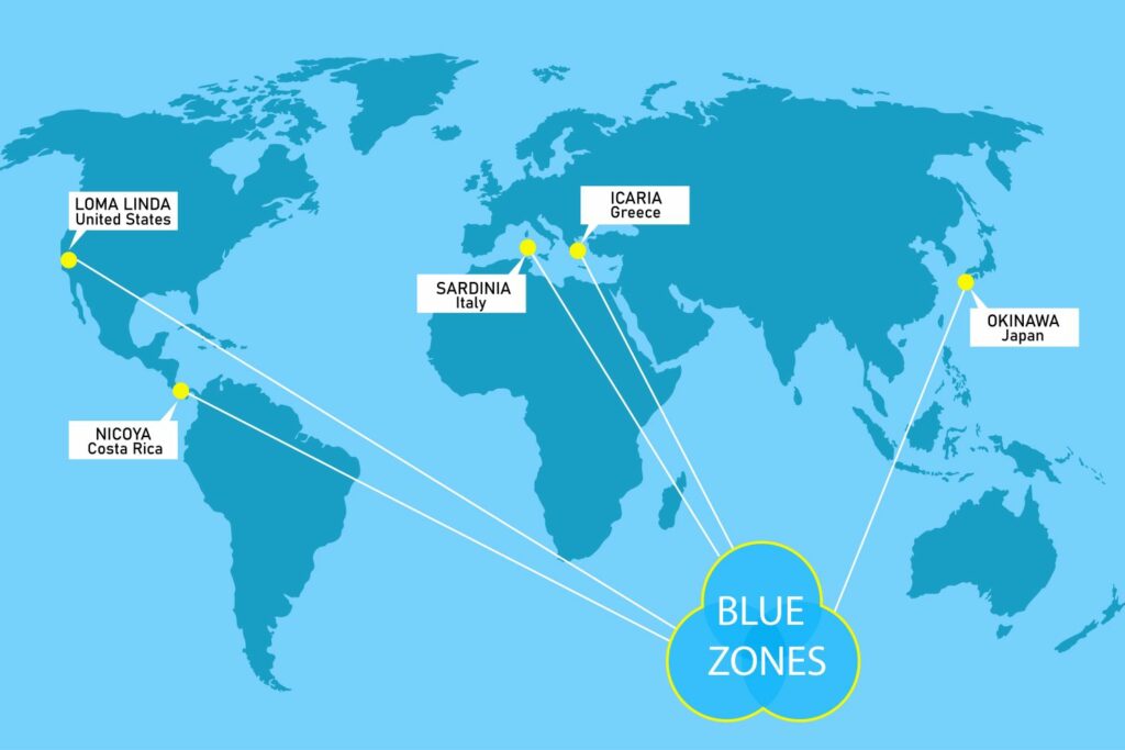 Blue Zone Diät Karte
